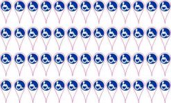 Handicap Map Pointer Vinyl Stickers
