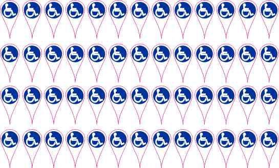 Handicap Map Pointer Vinyl Stickers