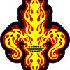Flame Fleur de Lis Vinyl Sticker