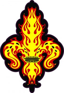 Flame Fleur de Lis Vinyl Sticker