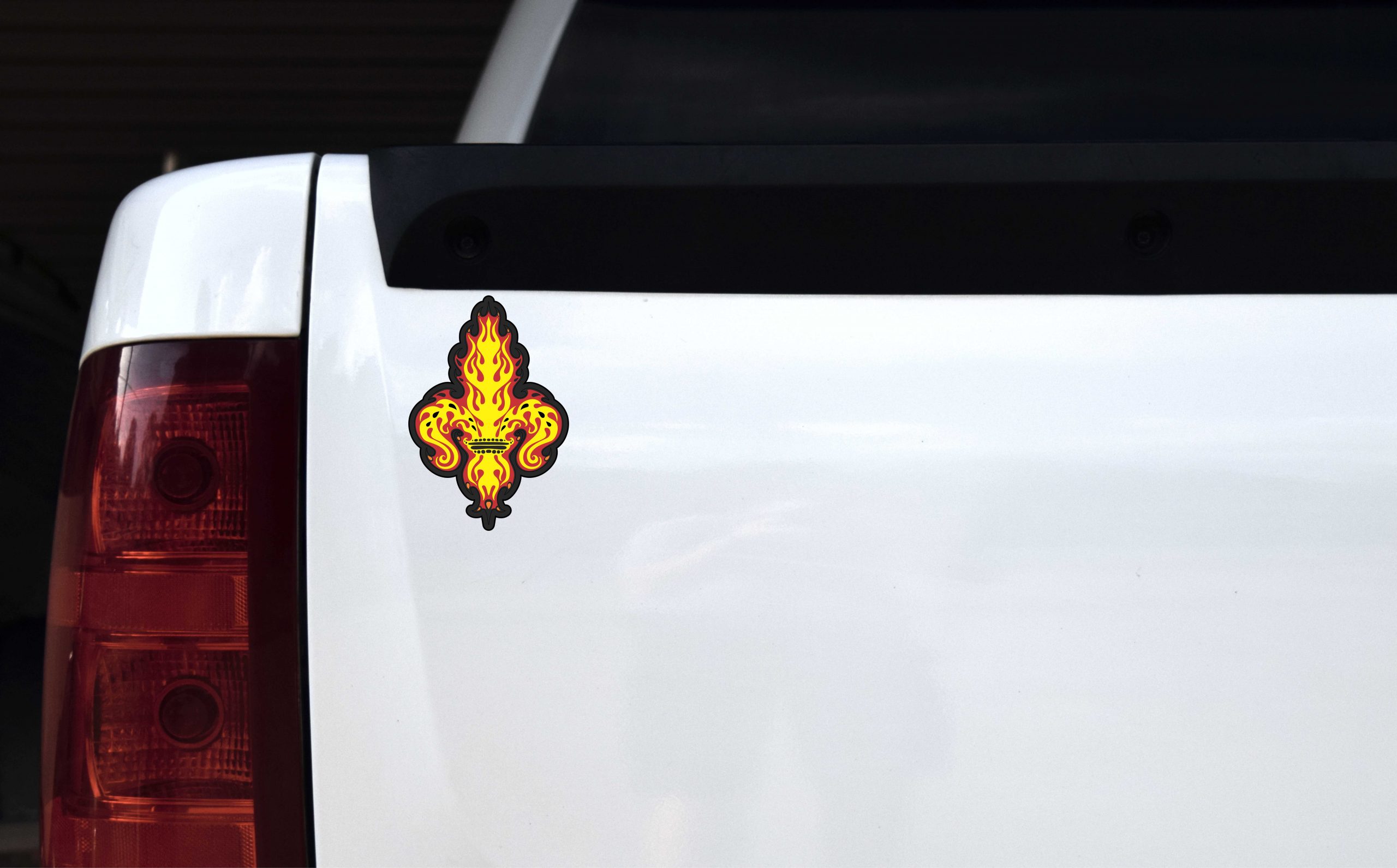 Flame Fleur de Lis Vinyl Sticker
