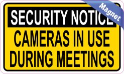 Alternative view of StickerTalk Cameras in Use During Meetings Magnet, 5 inches x 3 inches