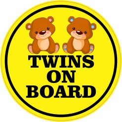 Boy Girl Twins on Board Vinyl Sticker