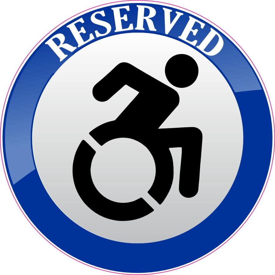 StickerTalk Dynamic Disability Reserved Vinyl Sticker, 3 inches x 3 inches