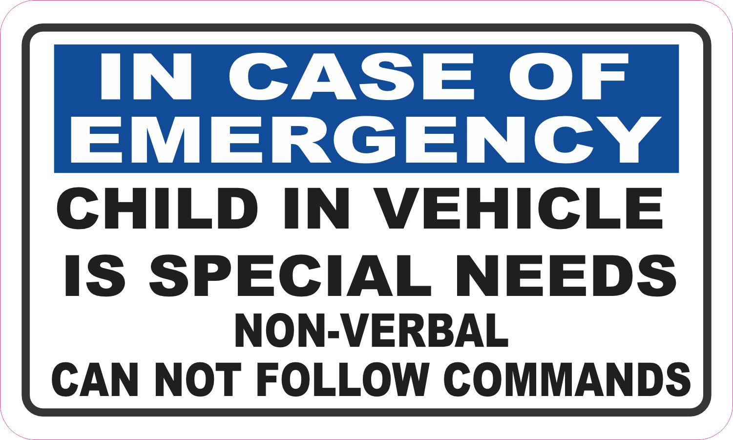 StickerTalk Child Is Special Needs Non-Verbal Magnet, 5 inches x