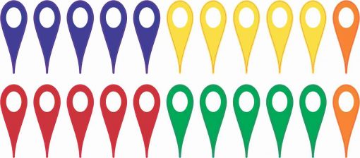 Assorted Color Map Pointer Vinyl Stickers
