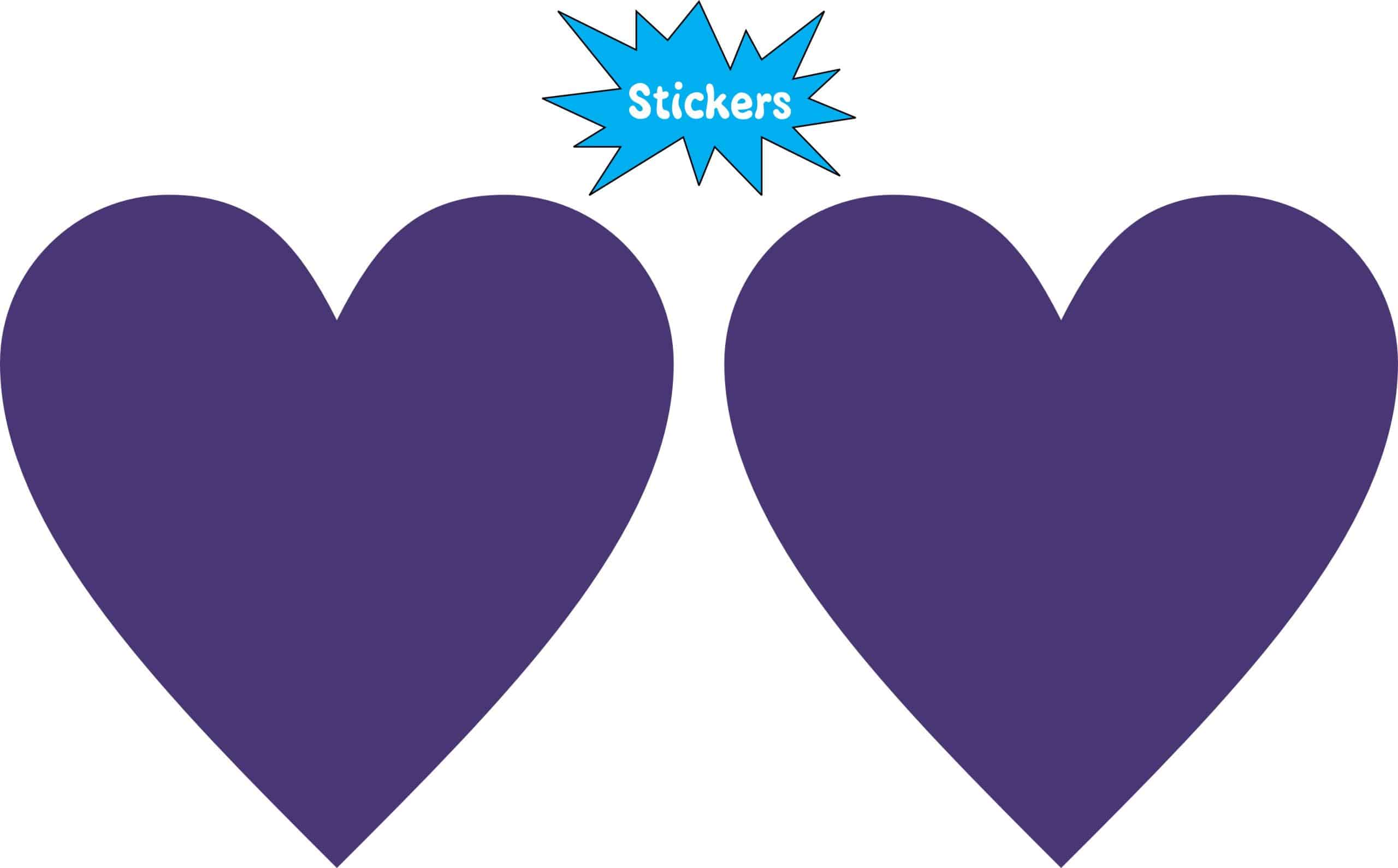 StickerTalk Purple Heart Vinyl Stickers, 3 inches x 3 inches - Image 2