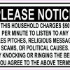 Household Charges 50 Dollars Per Minute Vinyl Sticker
