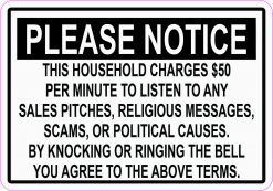 Household Charges 50 Dollars Per Minute Vinyl Sticker