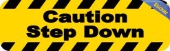 Alternative view of StickerTalk Caution Step Down Permanent Vinyl Sticker, 10 inches x 3 inches