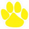 Yellow Paw Print Vinyl Sticker