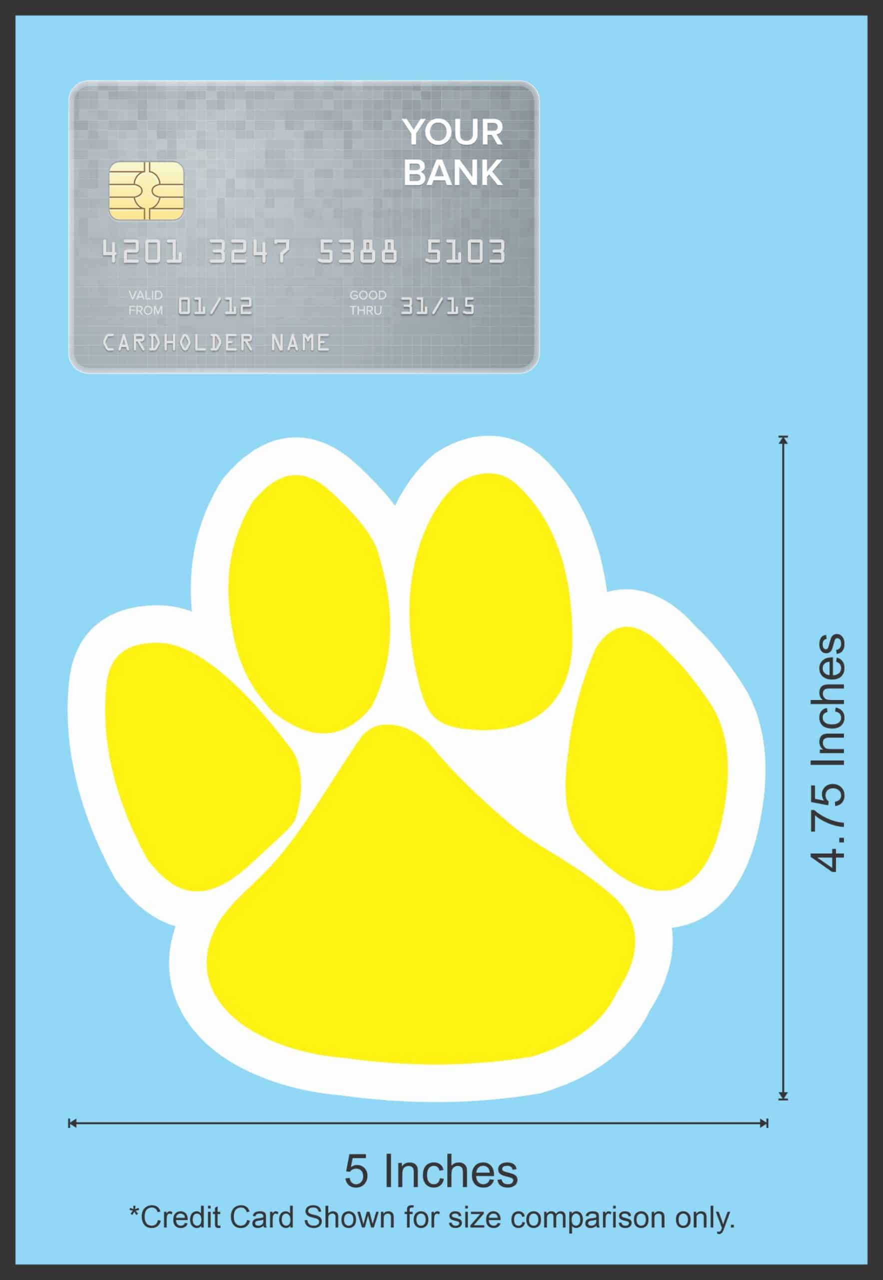 StickerTalk Yellow Paw Print Vinyl Sticker, 5 inches x 4.75 inches - Image 5