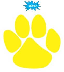 Alternative view of StickerTalk Yellow Paw Print Vinyl Sticker, 5 inches x 4.75 inches