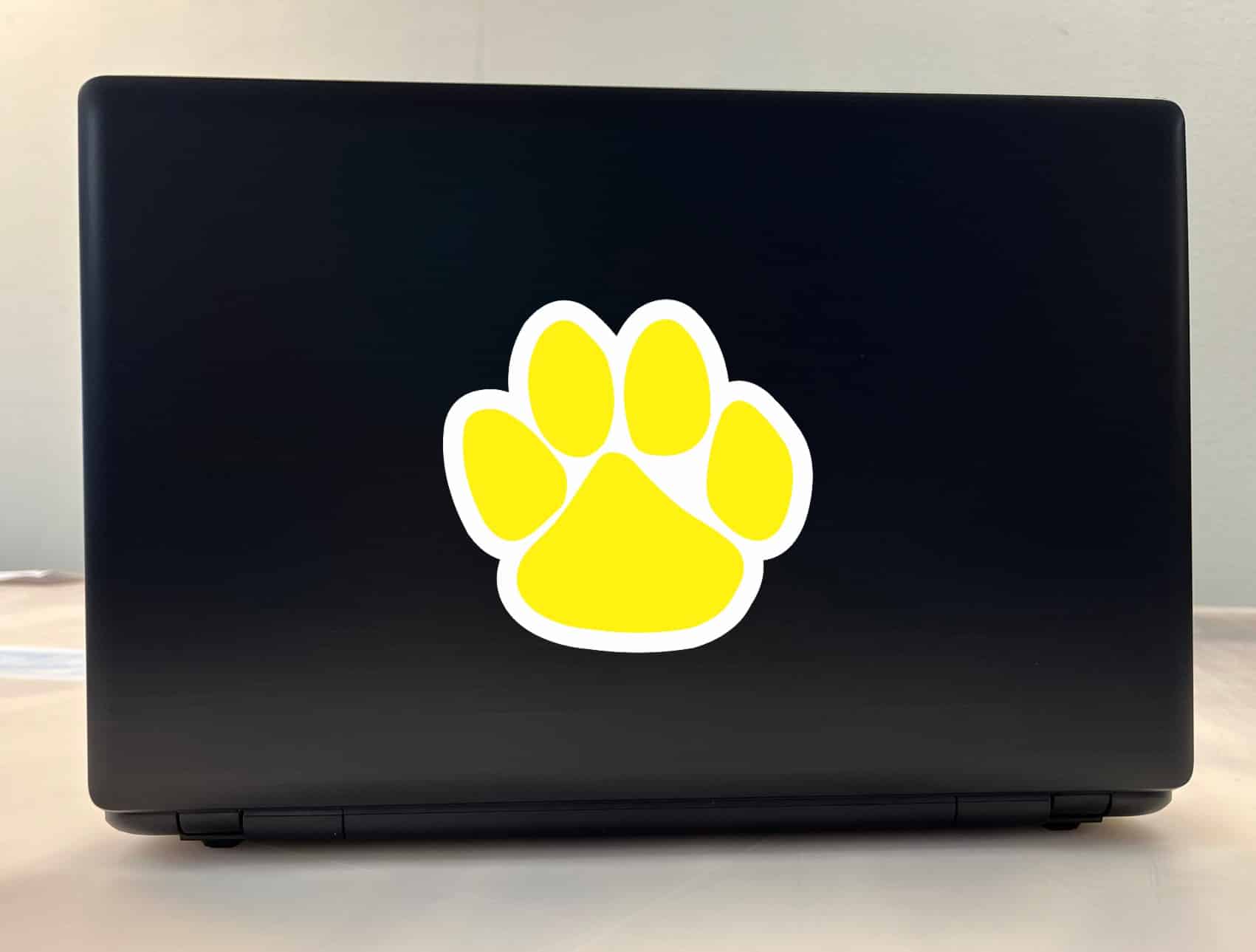 StickerTalk Yellow Paw Print Vinyl Sticker, 5 inches x 4.75 inches - Image 3