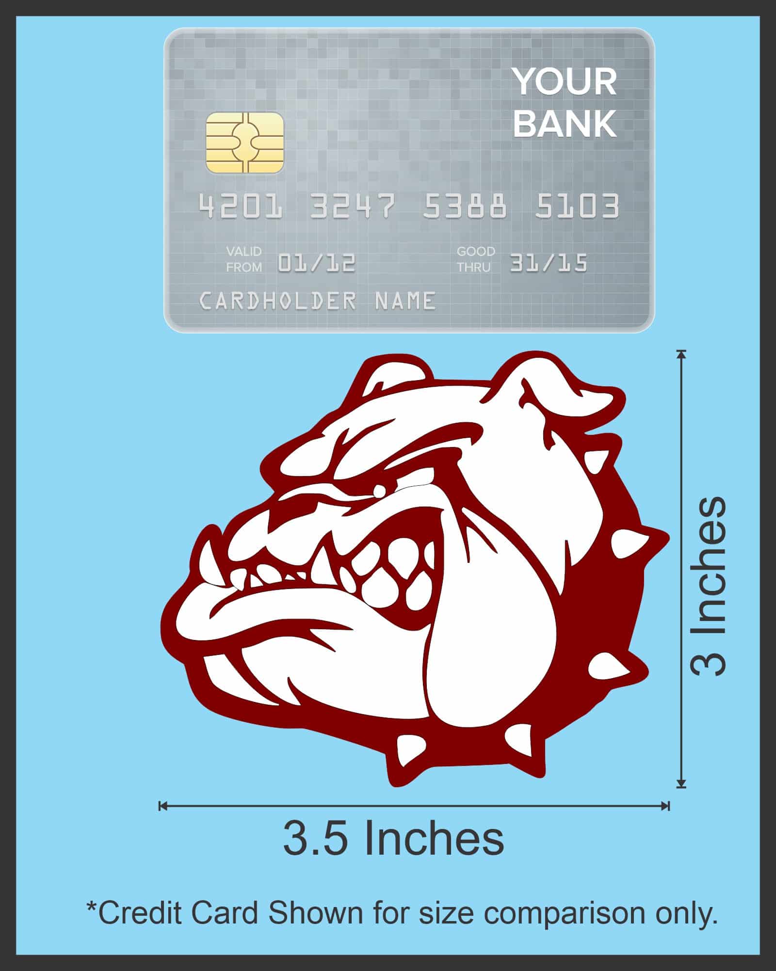 StickerTalk Left Facing Maroon Bulldog Mascot Vinyl Sticker, 3.5 - Image 6