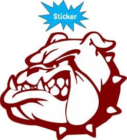 Alternative view of StickerTalk Left Facing Maroon Bulldog Mascot Vinyl Sticker, 3.5