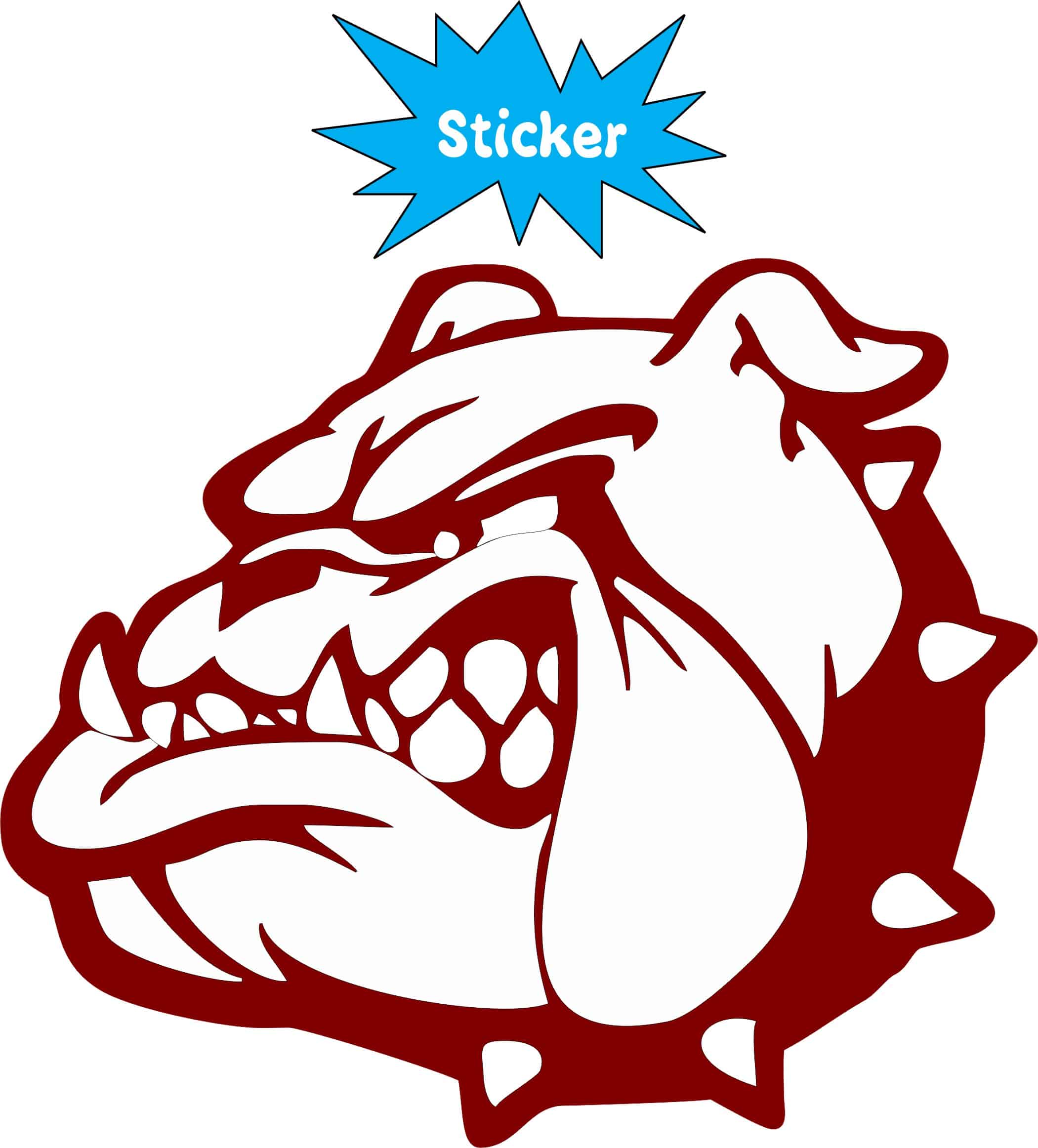 StickerTalk Left Facing Maroon Bulldog Mascot Vinyl Sticker, 3.5 - Image 2