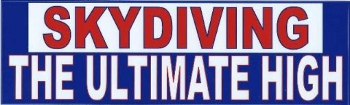 Skydiving Ultimate High Vinyl Sticker
