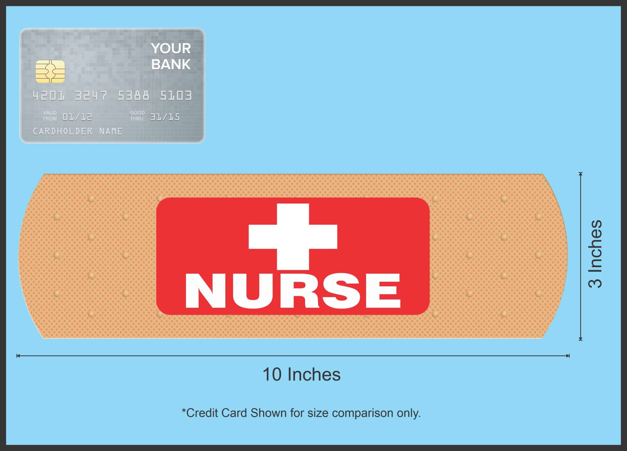 10in x 3in Bandage Nurse Vinyl Sticker