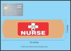 StickerTalk Bandage Tired Nurse Vinyl Sticker, 10 inches by 3 inches