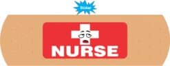 StickerTalk Bandage Tired Nurse Vinyl Sticker, 10 inches by 3 inches