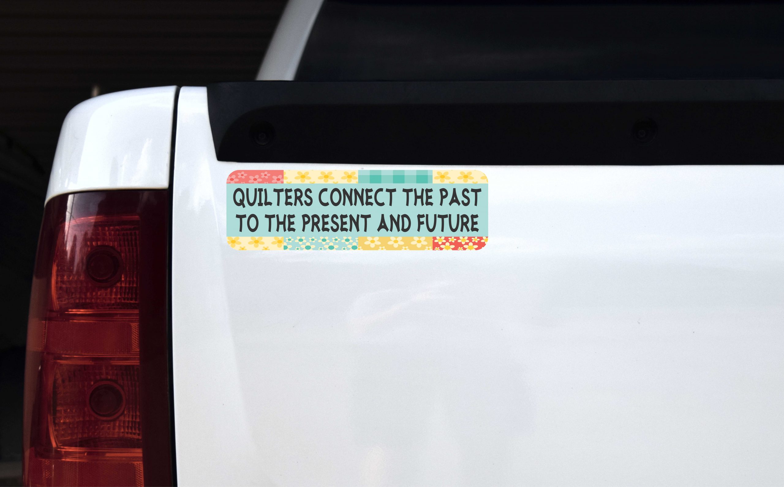 Quilters Connect Past Present Future Vinyl Sticker