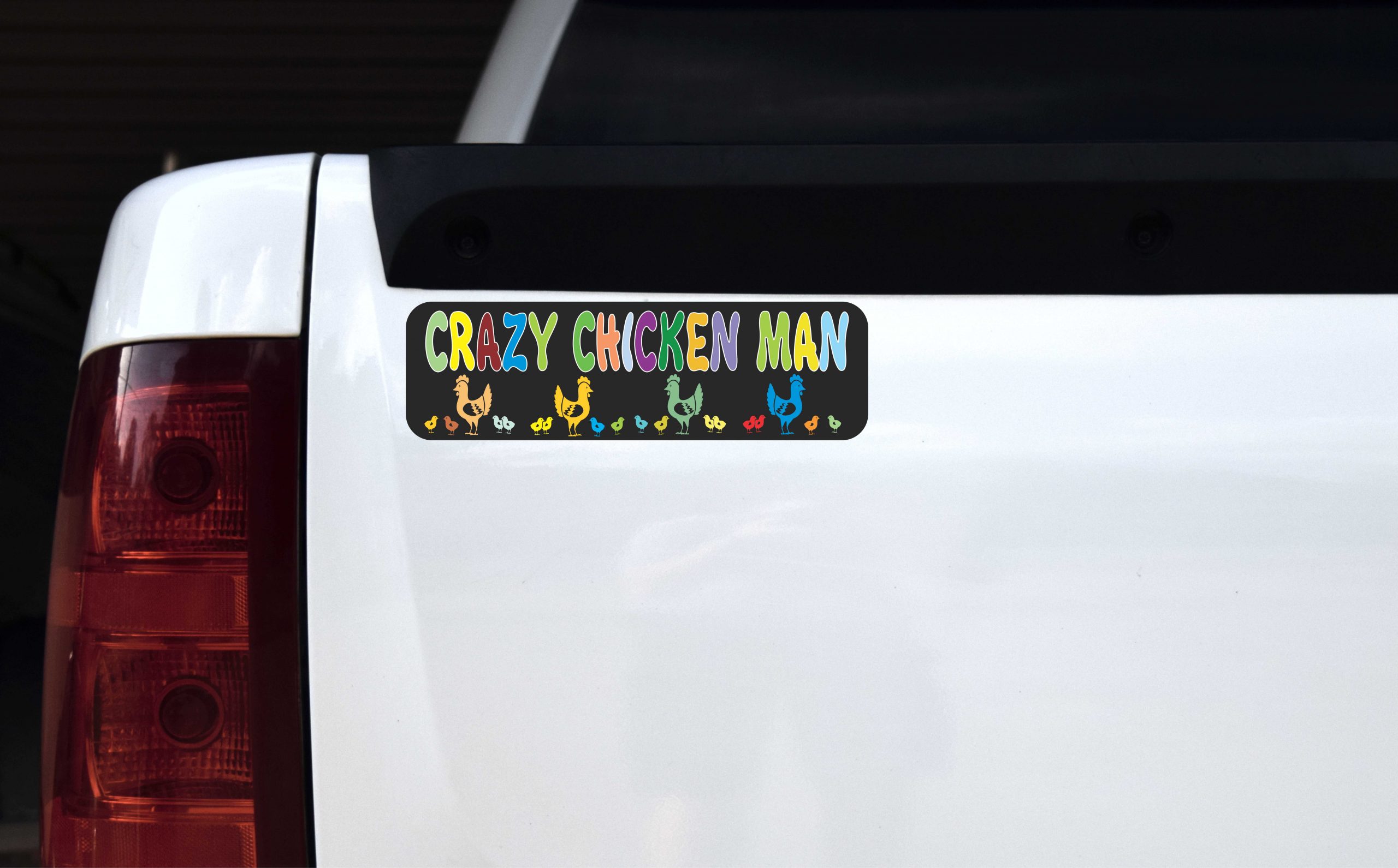 Crazy Chicken Man Vinyl Sticker