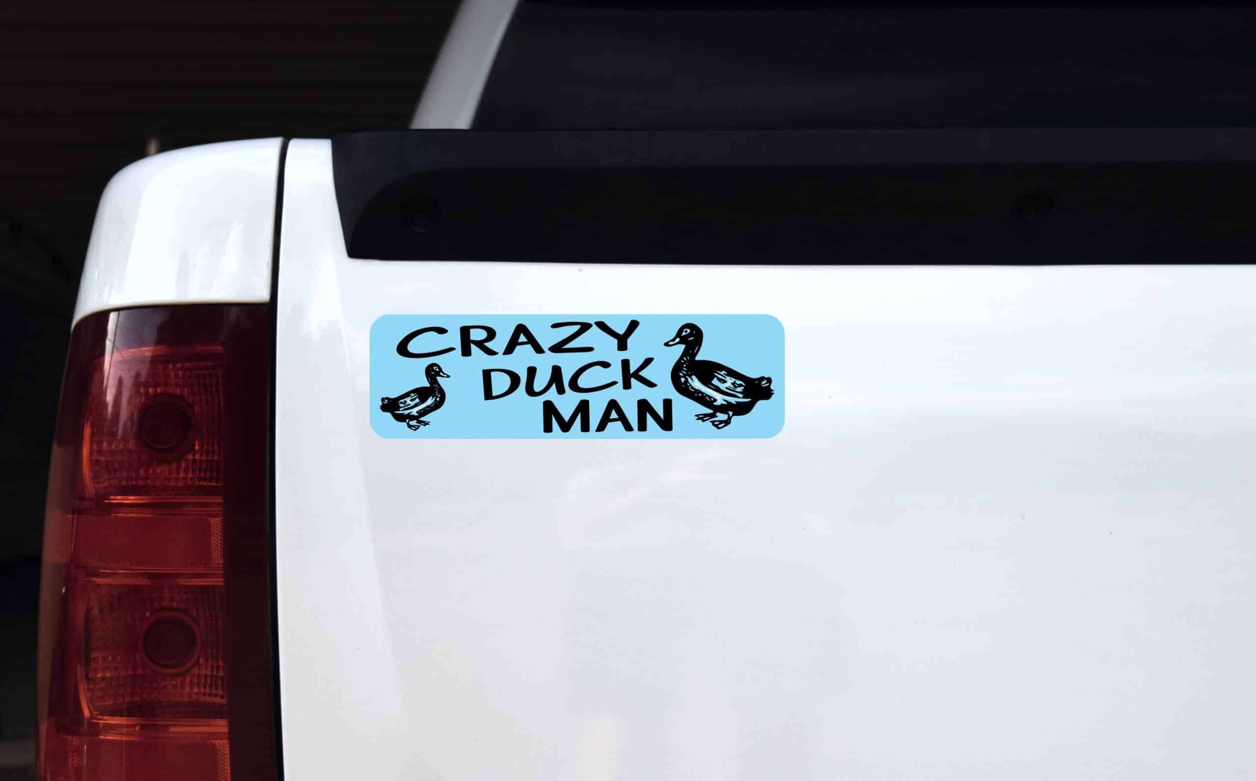 StickerTalk Crazy Duck Man Vinyl Sticker, 10 inches x 3 inches - Image 4