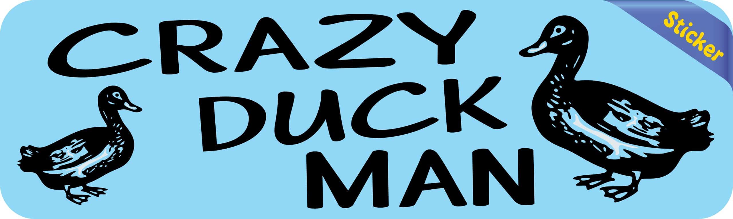 StickerTalk Crazy Duck Man Vinyl Sticker, 10 inches x 3 inches - Image 2