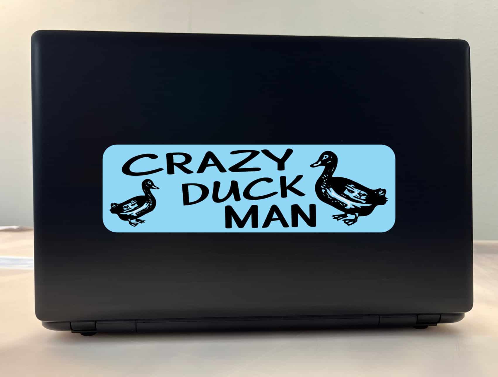 StickerTalk Crazy Duck Man Vinyl Sticker, 10 inches x 3 inches - Image 3