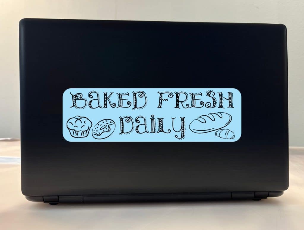 StickerTalk Blue Baked Fresh Daily Vinyl Sticker, 10 inches x 3 inches ...