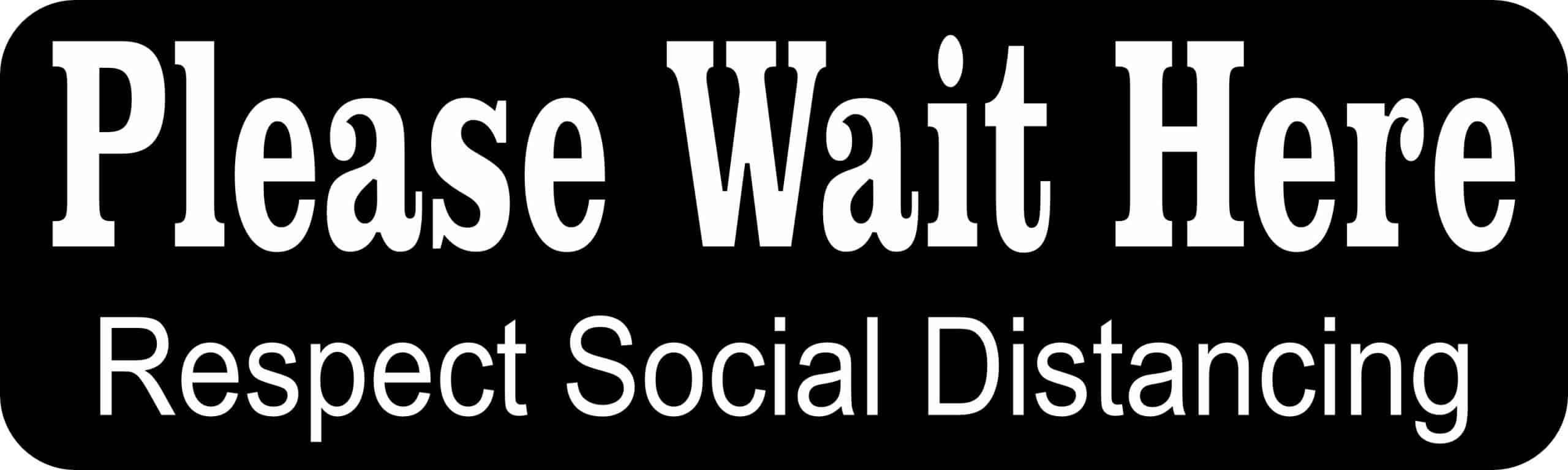 StickerTalk Wait Here Social Distancing Vinyl Sticker, 10 inches x 3 inches