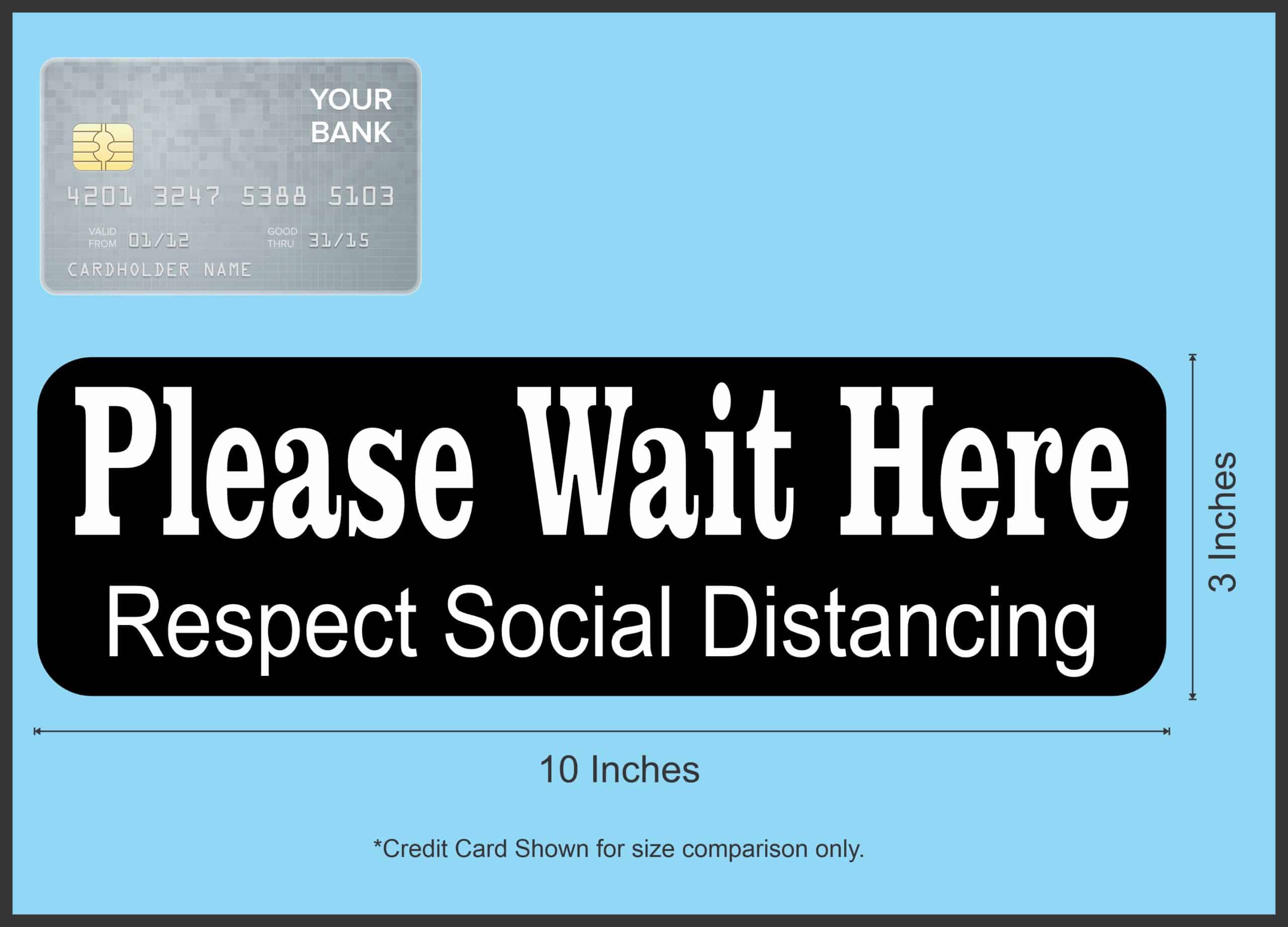 StickerTalk Wait Here Social Distancing Magnet, 10 inches x 3 inches - Image 3
