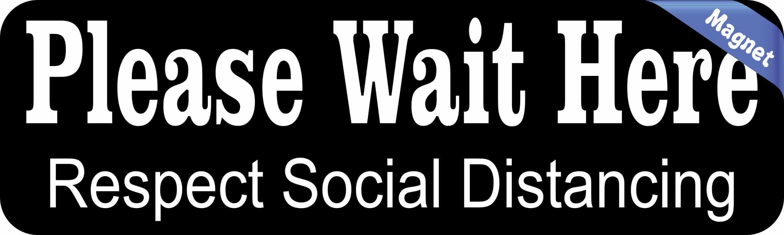 StickerTalk Wait Here Social Distancing Magnet, 10 inches x 3 inches - Image 2