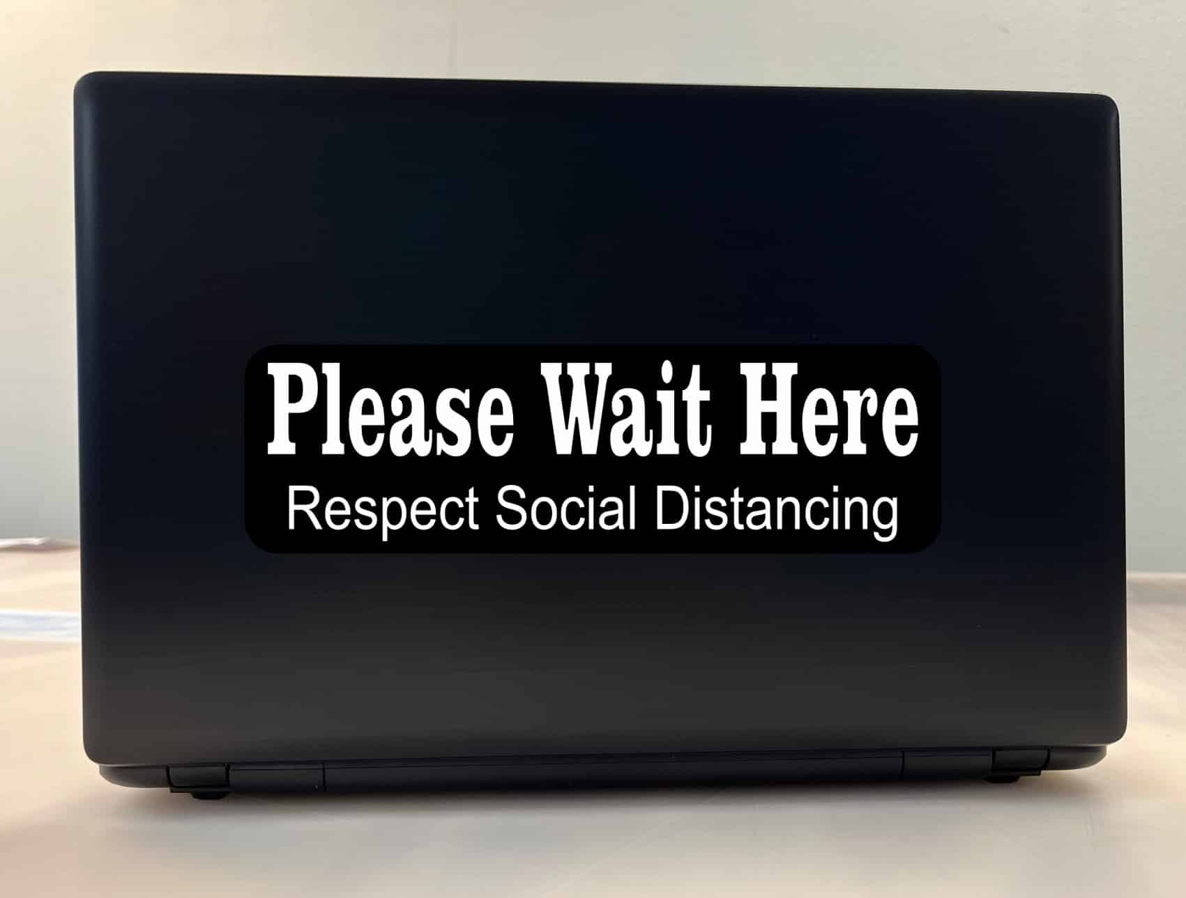 StickerTalk Wait Here Social Distancing Vinyl Sticker, 10 inches x 3 inches - Image 3