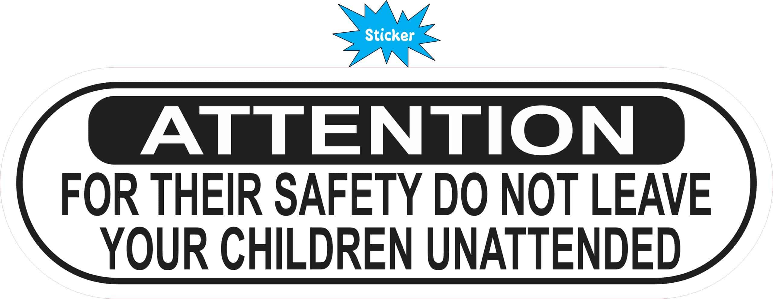 StickerTalk Do Not Leave Children Unattended Vinyl Sticker, 10 i - Image 2