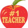 Number 1 Teacher Vinyl Sticker