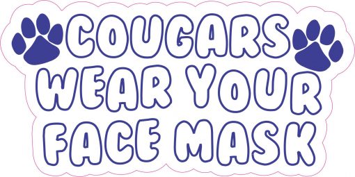 Cougars Wear Your Face Mask Vinyl Sticker