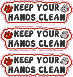 Bulldog Keep Your Hands Clean Vinyl Stickers