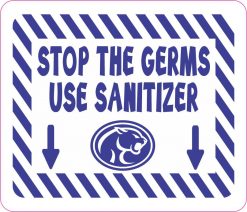 Cougar Mascot Use Sanitizer Vinyl Stickers