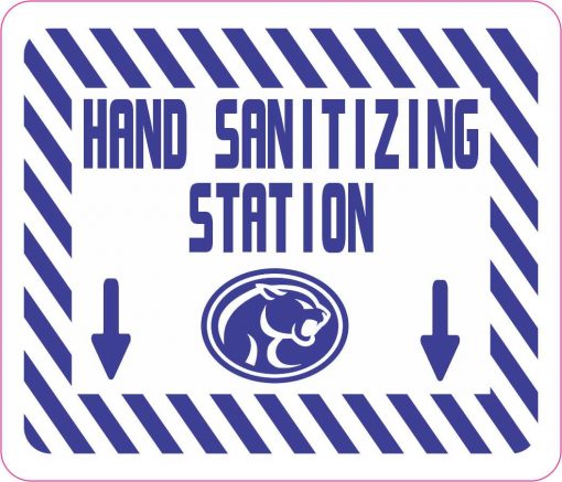 Cougar Mascot Hand Sanitizing Station Vinyl Sticker