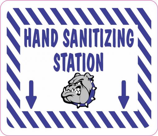 Bulldog Hand Sanitizing Station Vinyl Sticker