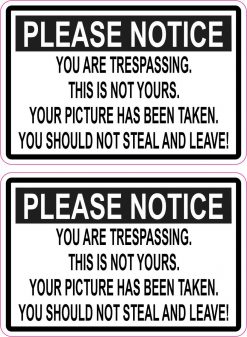 You Are Trespassing Vinyl Stickers