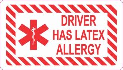 Red Driver Has Latex Allergy Vinyl Sticker