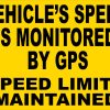 Speed Monitored by GPS Vinyl Sticker