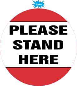 StickerTalk Please Stand Here Vinyl Sticker, 8 inches x 8 inches