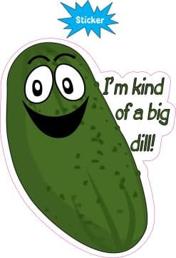 Alternative view of StickerTalk Im Kind of a Big Dill Vinyl Sticker, 4 inches x 5 in