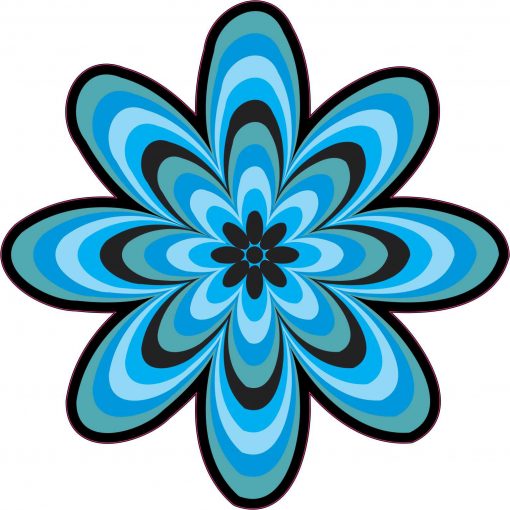 Blue Flower Vinyl Sticker