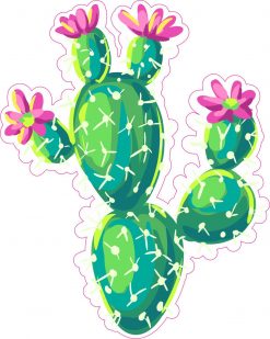 Flowering Cactus Vinyl Sticker
