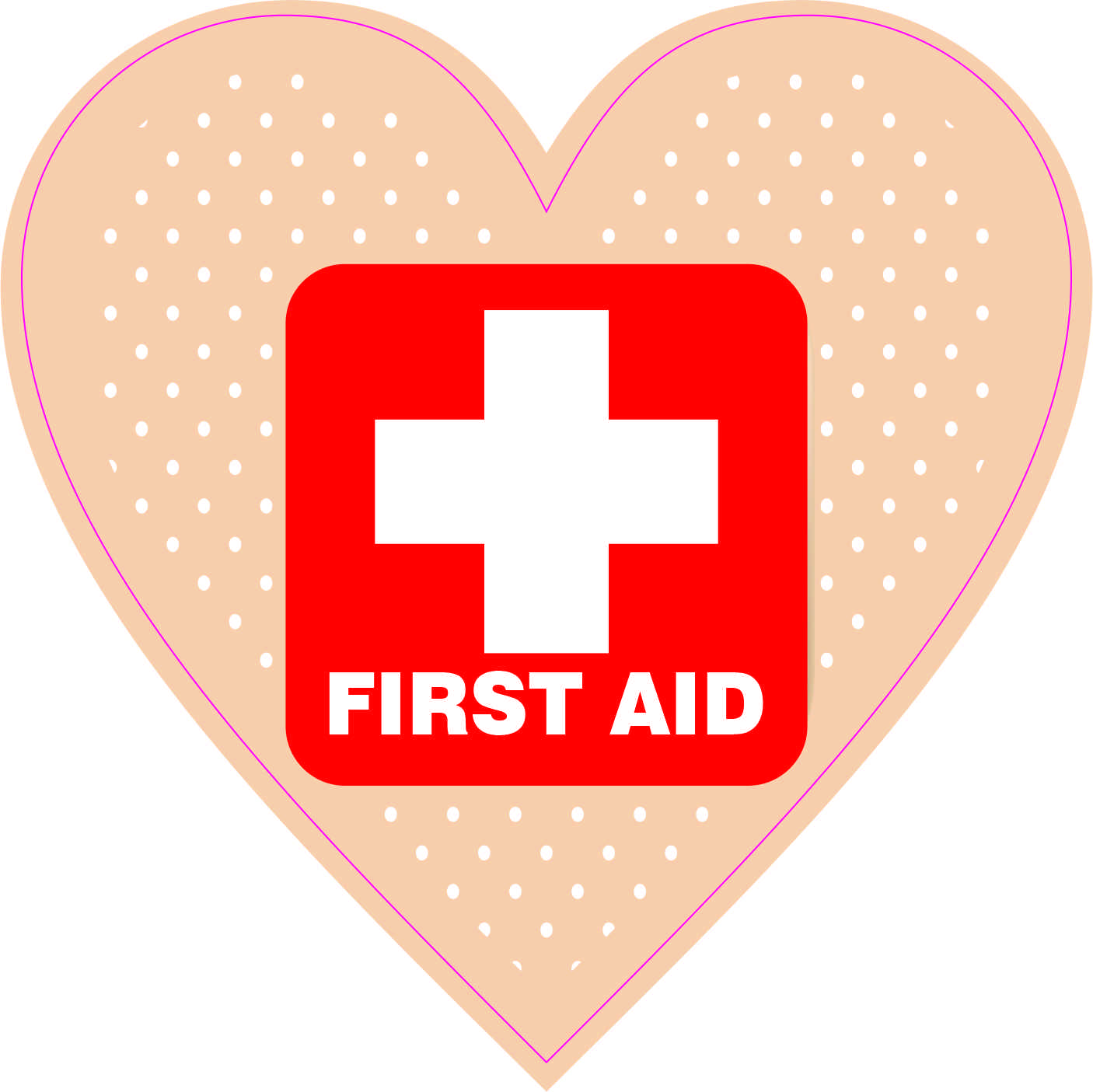 StickerTalk Heart Bandage First Aid Vinyl Sticker, 4.5 inches x 4.5 inches